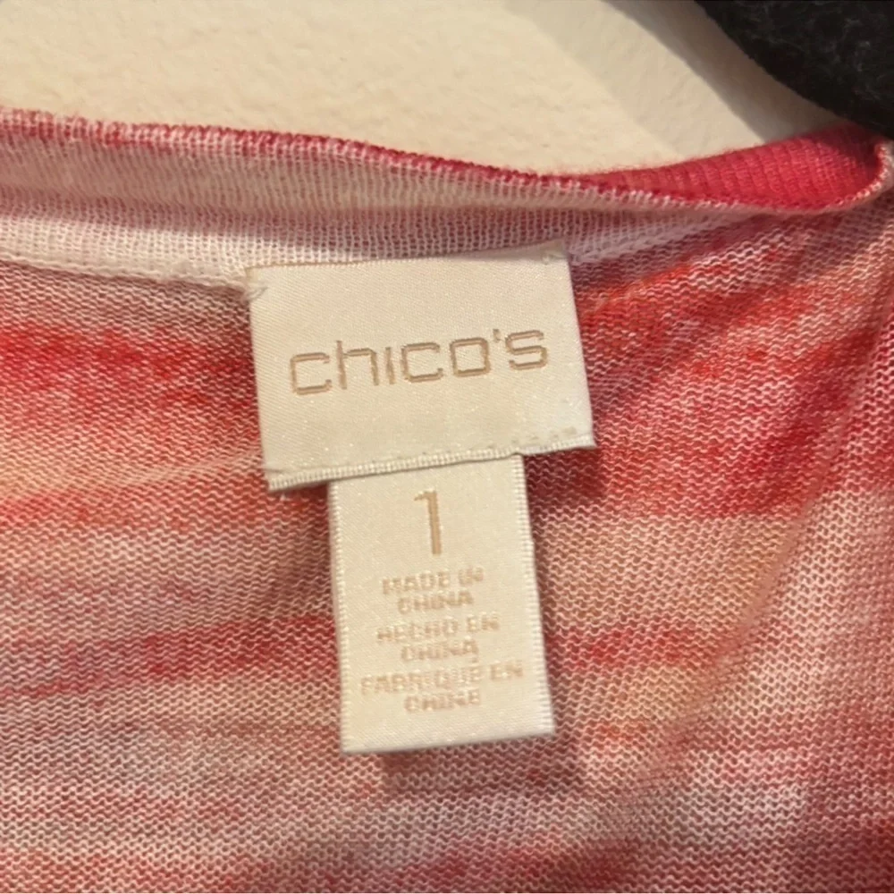Chico’s Multicolor Striped Duster Cardigan  Boho Long Open Front Lightweight